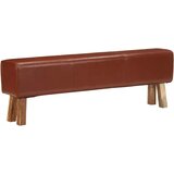  Gimnastička klupa smeđa 160cm prava koža i masivno drvo bagrema | shoptok.hr
