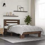 Maison Chic Posteljni okvir - Enojna postelja - Postelja za odrasle rjav hrast 90x200 cm inženirski les in kovina-J8902, (21763127) | Shoptok.si