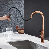 ELITE EDITION Enoročna kuhinjska armatura KF1694 z digitalnim prikazom temperature, rožnato zlata — Rose gold | Shoptok.si