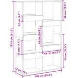  Regal za knjige bijeli 100x33x155,5 cm od konstruiranog drva | shoptok.hr
