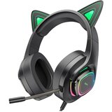 hoco. slušalice sa mikrofonom gaming USB/3,5mm LED 40215/W107 CuteCat Black/G | Eponuda.ba