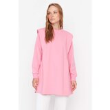 Trendyol Pink Padded Knitted Sweatshirt Cene