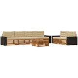  Set vanjskih sofa s jastukom 7 pcs Prirodna i bež Poliester | shoptok.hr