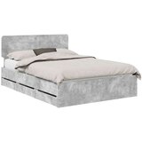 vidaXL Okvir za krevet s ladicama Betonski sivi 150 x 200 cm | shoptok.hr
