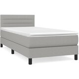 Maison Chic Box spring postelja - Vzmetna postelja z vzmetnico svetlo siva 80x200 cm blago SL6451, (21900471) Cene