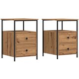 vidaXL Noćni ormarići 2 kom Artisan hrast 34x35,5x50 cm izrađeno drvo | shoptok.hr