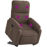  Masažni naslonjač na podizanje smeđi od mikrovlakana | Eponuda.com