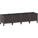  Vrtni saksija s kotačima Smeđa 160 x 40 x 44 cm PP | Eponuda.com