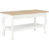 vidaXL Klubska mizica bela in rjava 87,5x42x44 cm trdna borovina, (20797781) | Shoptok.si