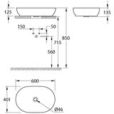 Grohe 103563SH00 Essence 60 x 40 cm ovalni nadpultni umivalnik | Shoptok.si