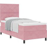 vidaXL Box spring krevet s madracem Ružičasta 100 x 200 cm Baršun | shoptok.hr