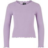 Urban Classics Top 'Girls Short Rib Longsleeve' lila | Shoptok.si