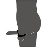 Rebel - prsten za penis s vibracijom za stimulaciju here (crni) | shoptok.hr