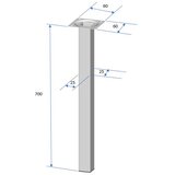  Nogica za namještaj 25x25X700mm BIJELA | shoptok.hr