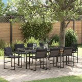  Vrtni set za objed 9 pcs Crna 200 x 80 x 73 cm | shoptok.hr