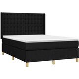  Box spring postelja z vzmetnico črna 140x200 cm blago, (20893655) | Shoptok.si