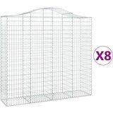  Lučne gabionske košare 8 kom 200x50x180/200cm pocinčano željezo | shoptok.hr