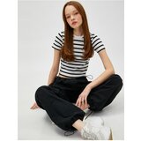 Koton Crop T-Shirt Crew Neck Short Sleeve Viscose Blend | Shoptok.si
