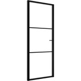 vidaXL Unutarnja vrata od stakla ESG i aluminija 76 x 201,5 cm crna | shoptok.hr