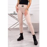 Kesi Ribbed leggings with high waist light beige | Shoptok.si