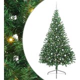 vidaXL Umjetno predsvijetljeno božićno drvce Zelena 240 cm PVC | shoptok.hr