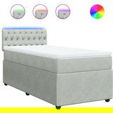 Maison Chic Box spring postelja - Vzmetna postelja z vzmetnico svetlo siva 80x200 cm žamet SL16862, (21895276) | Shoptok.si