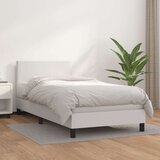 vidaXL Box spring postelja z vzmetnico bel 90x190 cm umetno usnje | Shoptok.si
