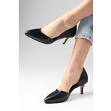 Mio Gusto Rene Black Color Short Heels Women's Shoes