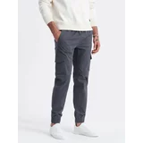 Ombre Men's JOGGERS pants with zippered cargo pockets - graphite