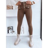 DStreet Spodnie damskie jeansowe SKULL ciemnobrązowe | shoptok.hr