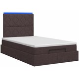  Krevet od pjene s madracem i LED-om Tamno smeđa 120 x 200 cm - Tamno smeđa 120 x 200 cm Dizajn s rombovima | shoptok.hr