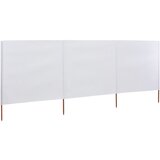 vidaXL vjetrobran s 3 panela od tkanine 400 x 120 cm bijeli cijene