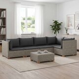 6 kom. Ratan Lounge Set s Jastucima GENDT Prirodni ratan - Kubu siva | shoptok.hr