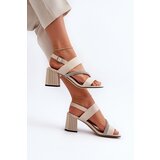 S. BARSKI Women's Elegant Sandals with Stiletto Heel Beige D&A | shoptok.hr