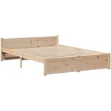  Posteljni okvir z vzglavjem 140x190 cm trdna borovina, (21311129) | Shoptok.si