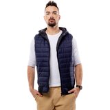 Glano Men's Quilted Vest with Hood - navy | Shoptok.si