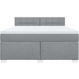 vidaXL Box spring postelja z vzmetnico svetlo siva 180x200 cm blago | Shoptok.si
