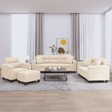  4-dijelni set sofa s jastucima bež od mikrovlakana | shoptok.hr