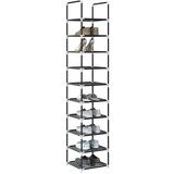 vidaXL Stalak za cipele 10 razina crni 33x33x174 cm netkana tkanina | shoptok.hr