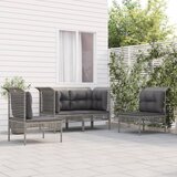 Maison Chic Seti vrtnega pohištva - Vrtna garnitura - Vrtni pohištvo set 4-delna z blazinami siv poli ratan, (21816528) | Shoptok.si