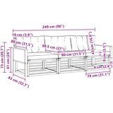  Set vanjskih sofa 3 kom. Prirodna i svjetlosiva | shoptok.hr