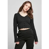 UC Ladies Women's sweater with cropped ribs, black