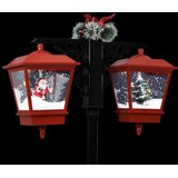 vidaXL Ulična svjetiljka s Djedom Mrazom crno-crvena 81x40x188 cm PVC | shoptok.hr