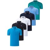 Dewberry SIX SET T8594 MENS T-SHIRT-BLACK-WHITE-NAVY-DARK BLUE-GREEN-LIGHT BLUE Cijene