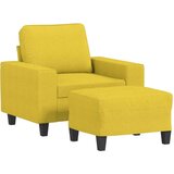  Fotelj s stolčkom za noge svetlo rumen 60 cm blago | Shoptok.si