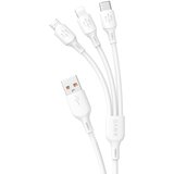 Dudao 3v1 Kabel USB-A na USB-C mikro USB iPhone Lightning 480Mb/s 1.2m bel, (21091142) | Shoptok.si