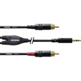 Cordial avdio adapterski kabel [1x 3\,5 mm banana moški konektor - 2x moški cinch konektor] 0.90 m črna, (20429702) | Shoptok.si