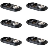 QAZQA Komplet 6 zaobljenih vgradnih reflektorjev črne barve GU10 70 mm 2-luči - Hubs | Shoptok.si