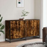 vidaXL Komoda dimljeni hrast 134x35x76 cm konstruirano drvo | shoptok.hr