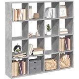 vidaXL Knjižna omara betonsko siva 137,5x29x137,5 cm inženirski les | Shoptok.si